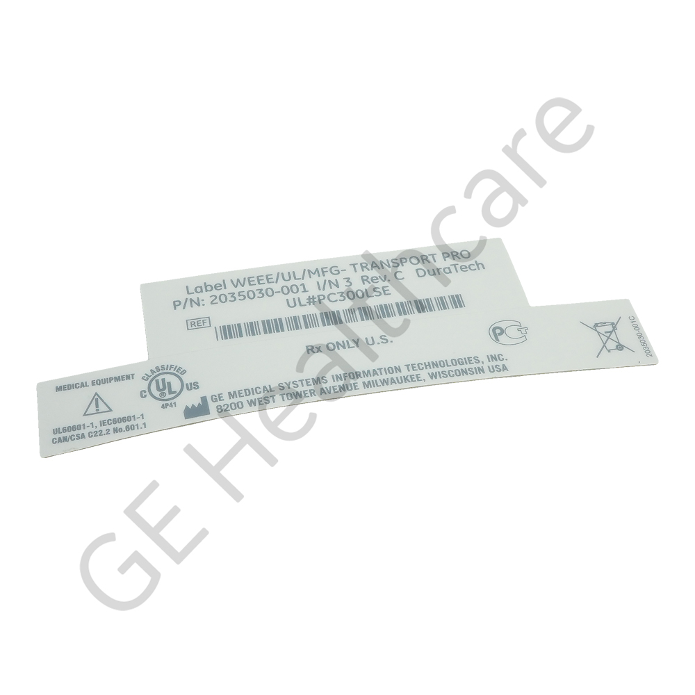Label WEEE/UL/MFG - Transport Pro Label WEEE/UL/MFG - Transport Pro