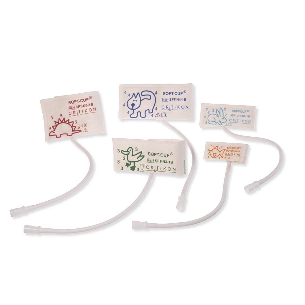 SOFT-CUF Mix Neonate Blood Pressure Cuffs, 2 Tubes Neo-Snap (20/box)