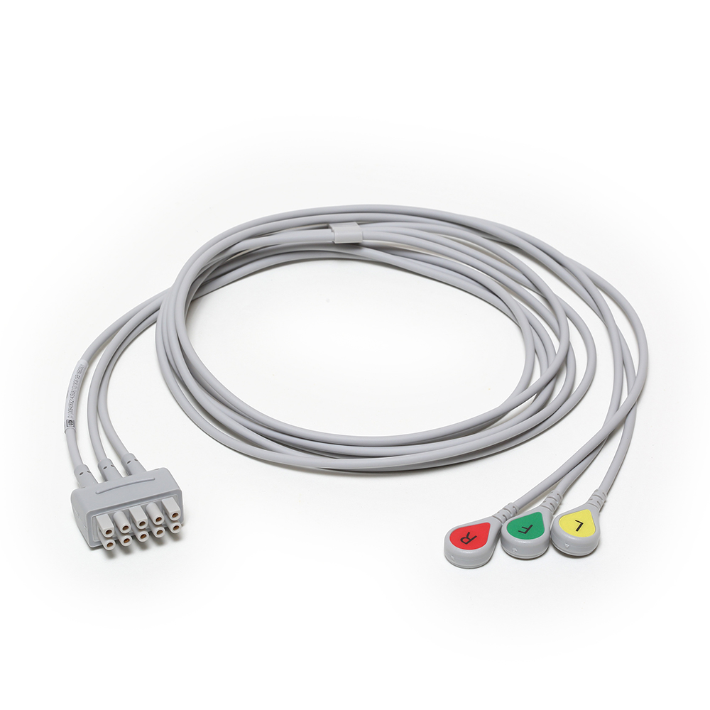 ECG 3-lead Leadwire Set, Grouped, Snap, IEC, 1,3m (1/box)