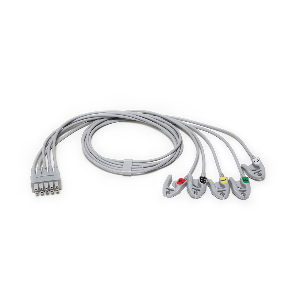 ECG 5-lead Leadwire Set, Grouped, Grabber, IEC, 74cm (1/box)