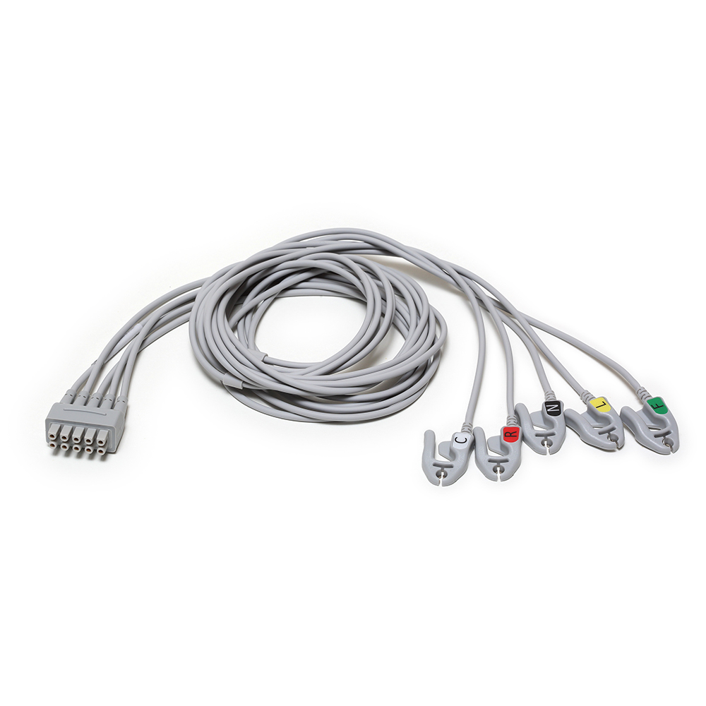 ECG 5-lead Leadwire Set, Grouped, Grabber, IEC, 1,3m (1/box)