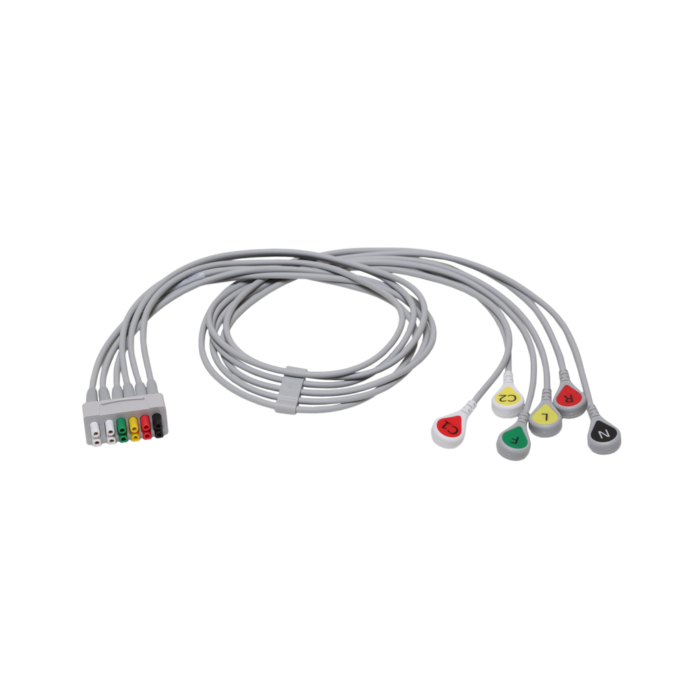 ECG 6-lead Leadwire Set, Grouped, Snap, IEC, 74cm (1/box)