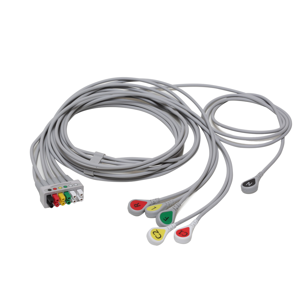 ECG 6-lead Leadwire Set, Grouped, Snap, IEC, 1,3m (1/box)